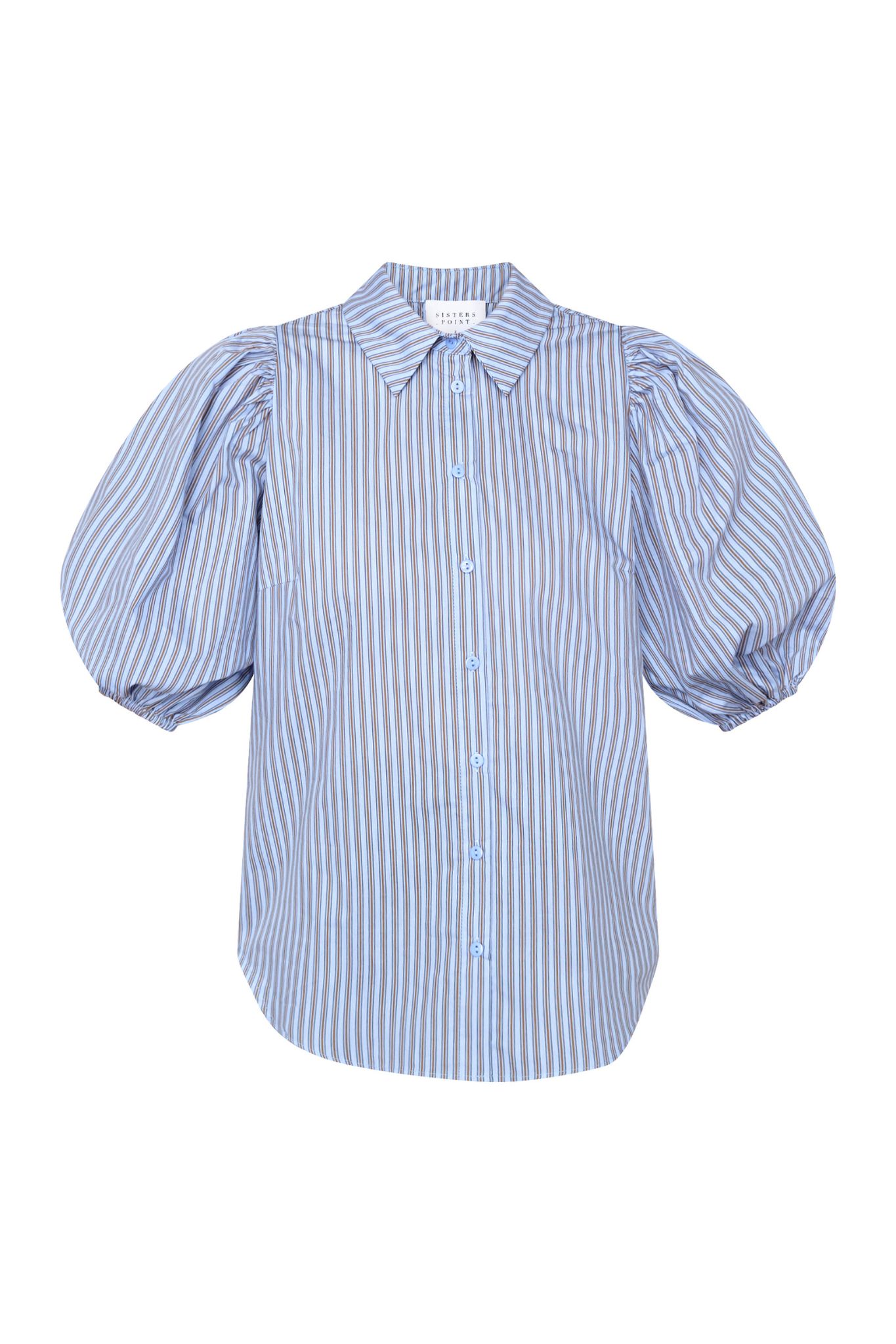Ella SS Skjortblus - Blue Stripes - Bild 8