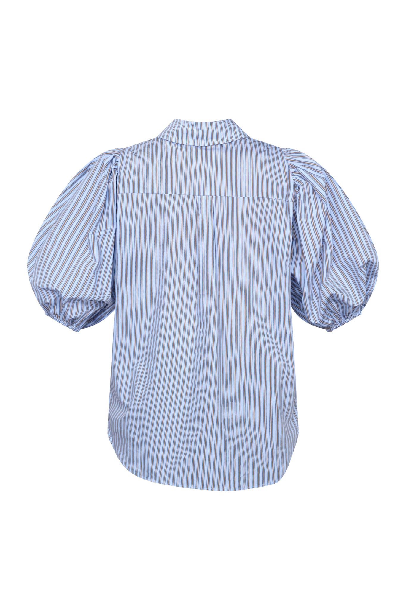 Ella SS Skjortblus - Blue Stripes - Bild 9