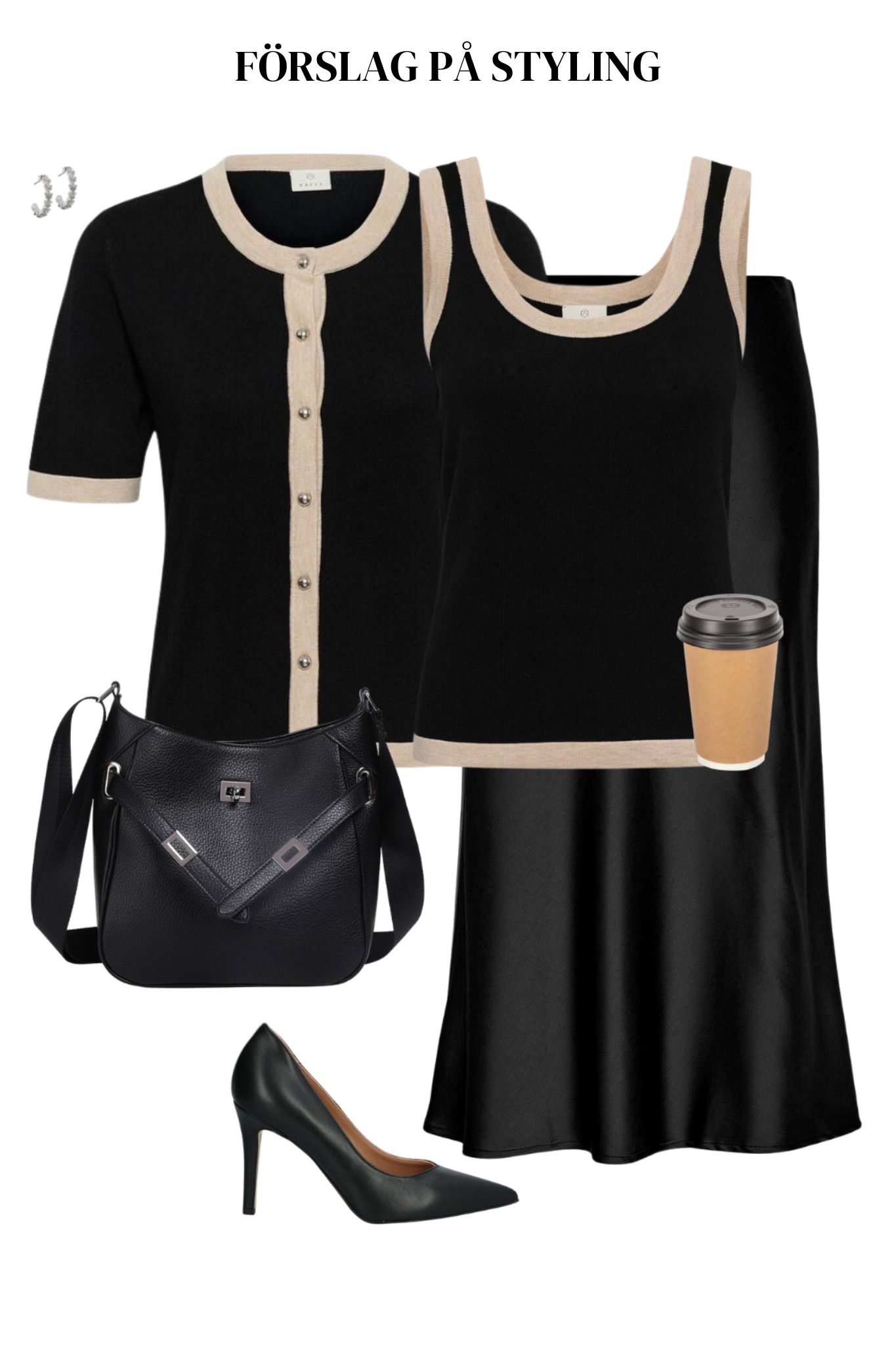 Lizza Contrast Cardigan - Black Deep - Bild 9