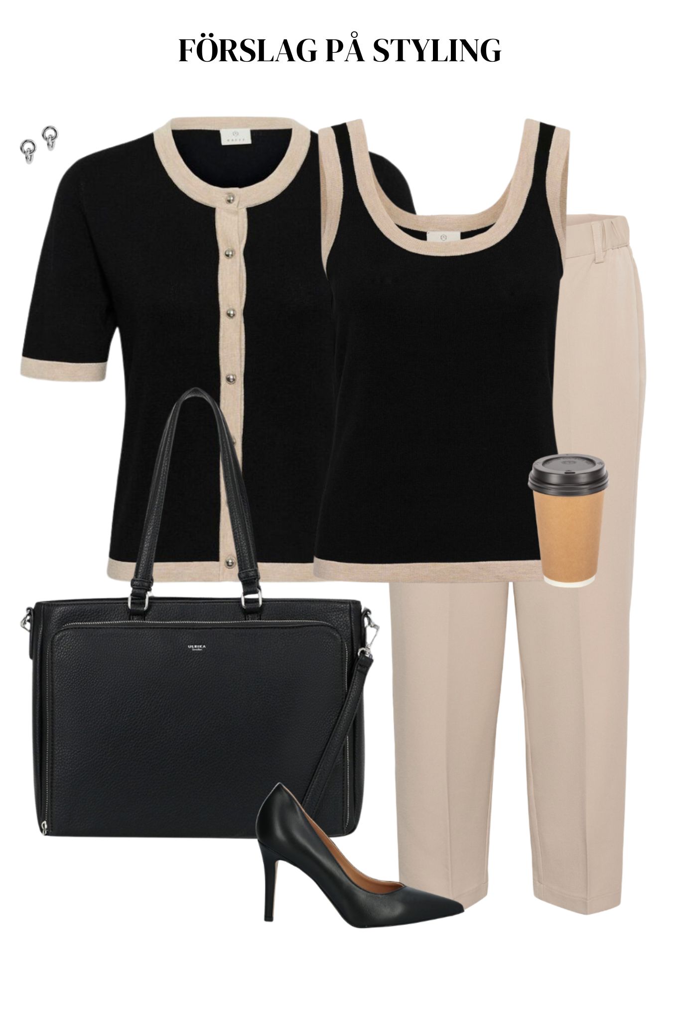 Lizza Contrast Cardigan - Black Deep - Bild 3