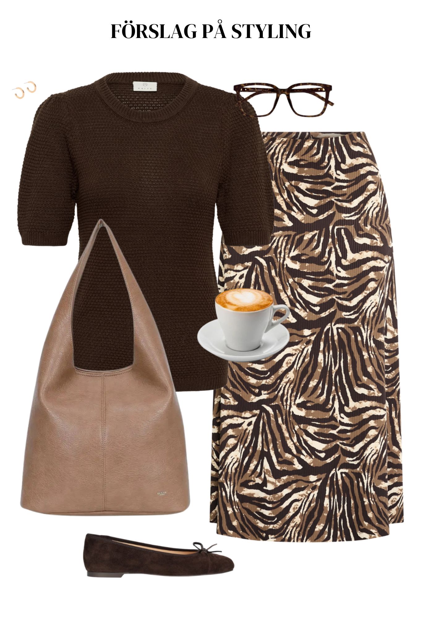 Vya Midikjol - Brown Zebra - Bild 8