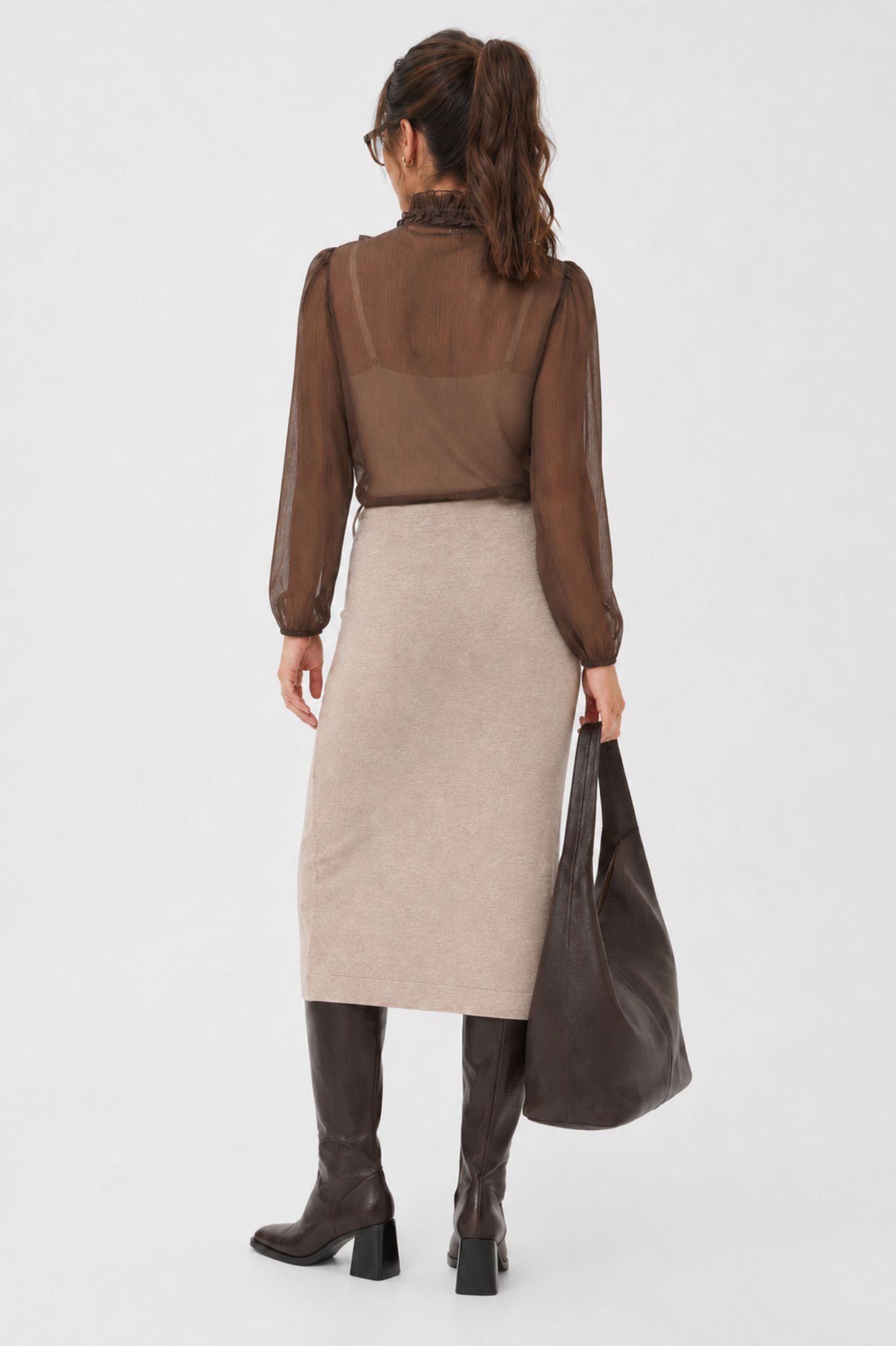 Lilja LS Volangblus - Chocolate Brown - Bild 5