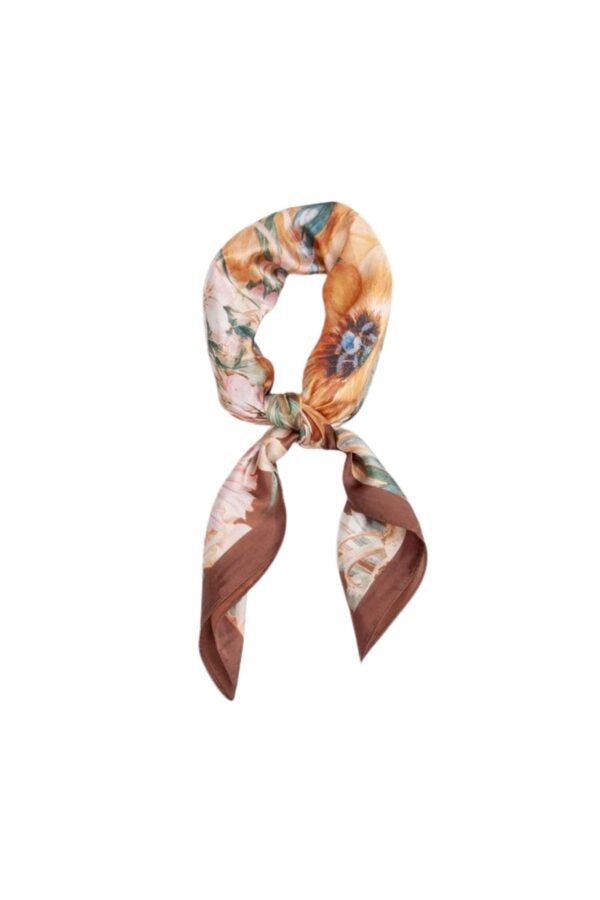 Scarf Blommönster – Brun