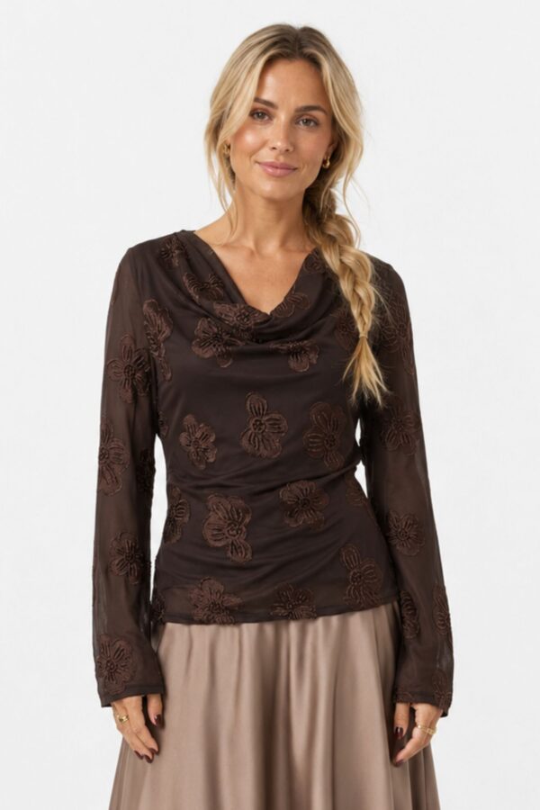 Seraphine LS Blus – Chocolate Brown