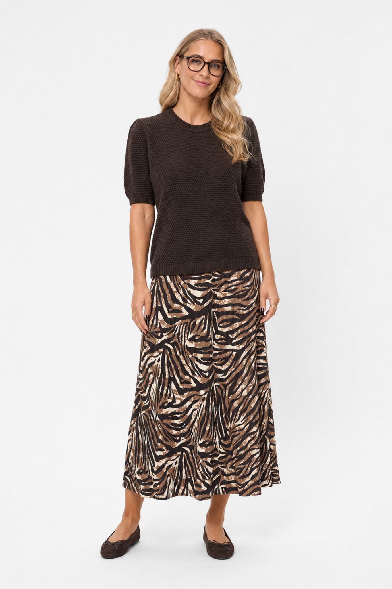 Vya Midikjol - Brown Zebra - Bild 6
