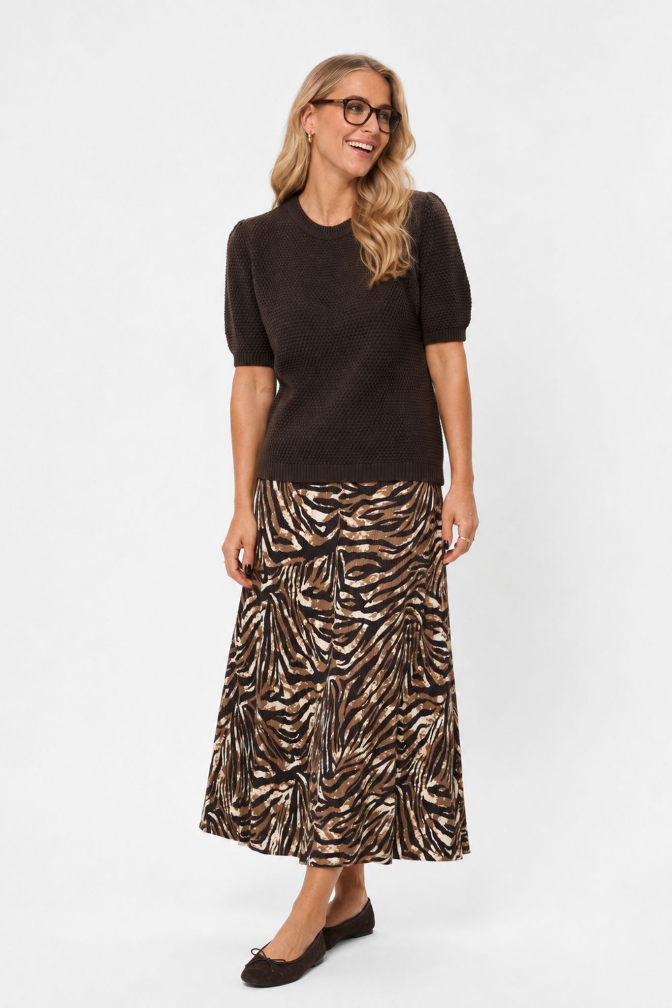 Vya Midikjol - Brown Zebra - Bild 7