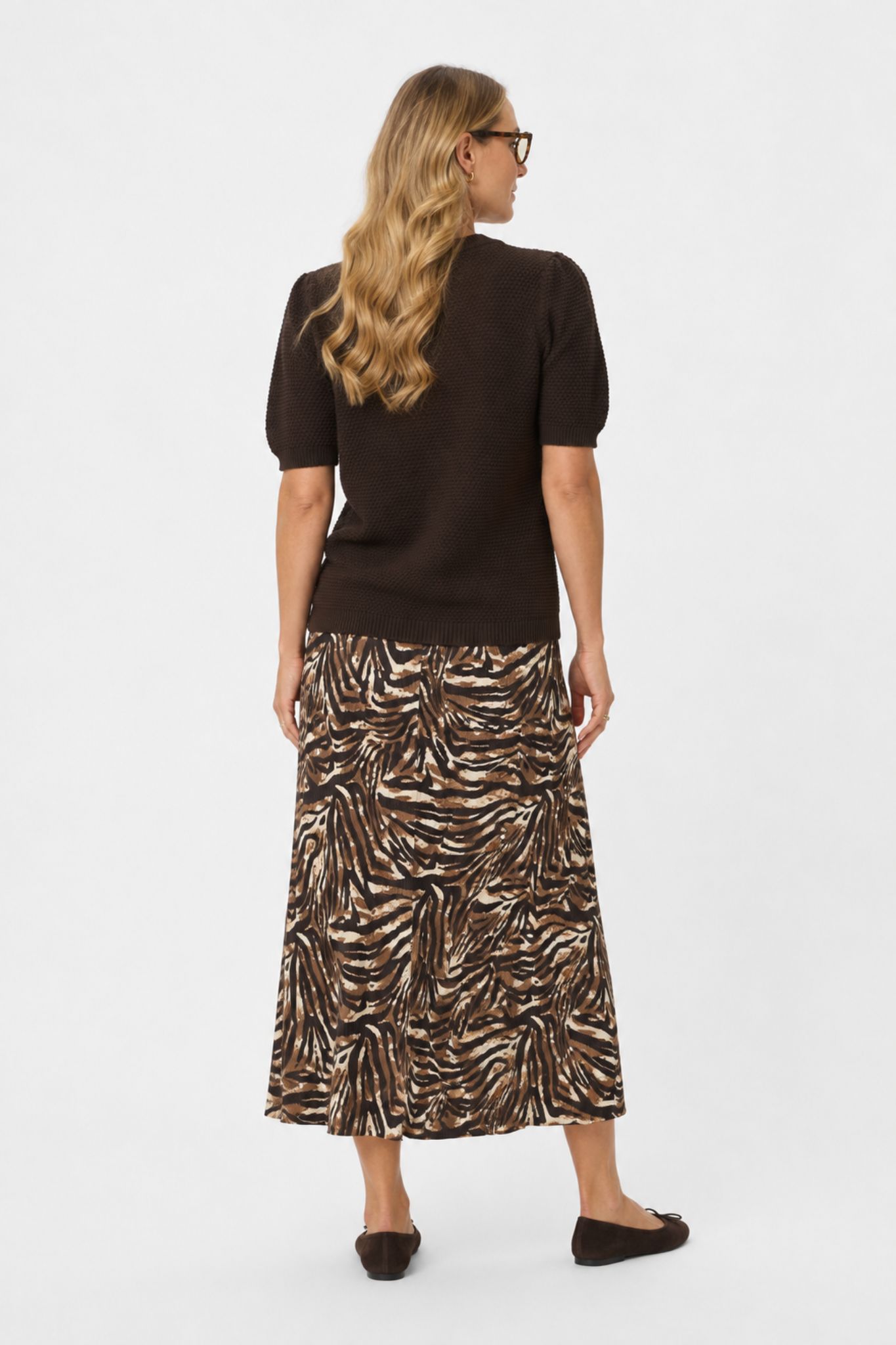 Vya Midikjol - Brown Zebra - Bild 9