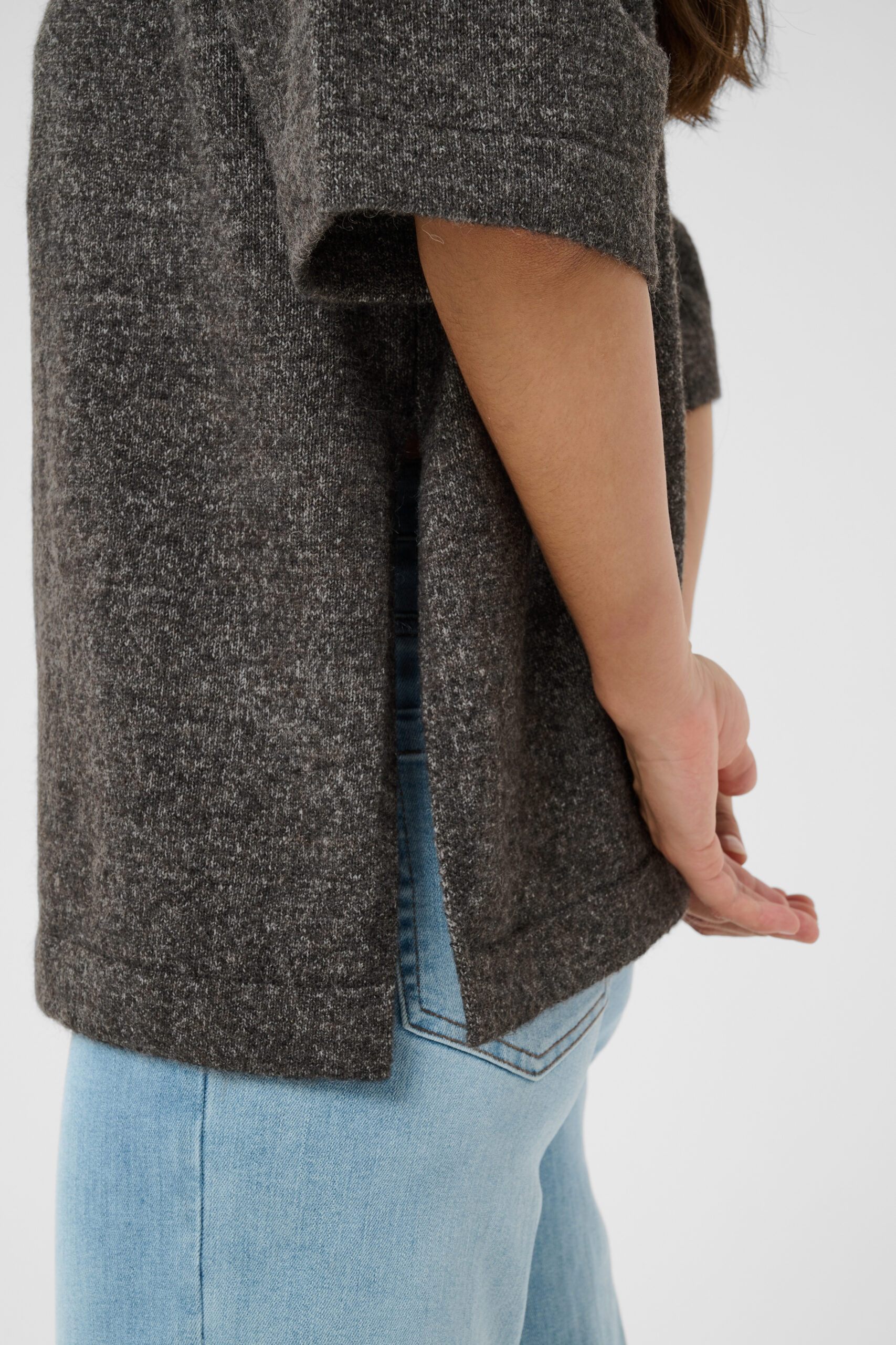 Niel Stickad Tröja - Dark Grey Melange - Bild 5