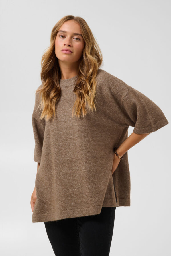 Niel Stickad Tröja – Beige Melange
