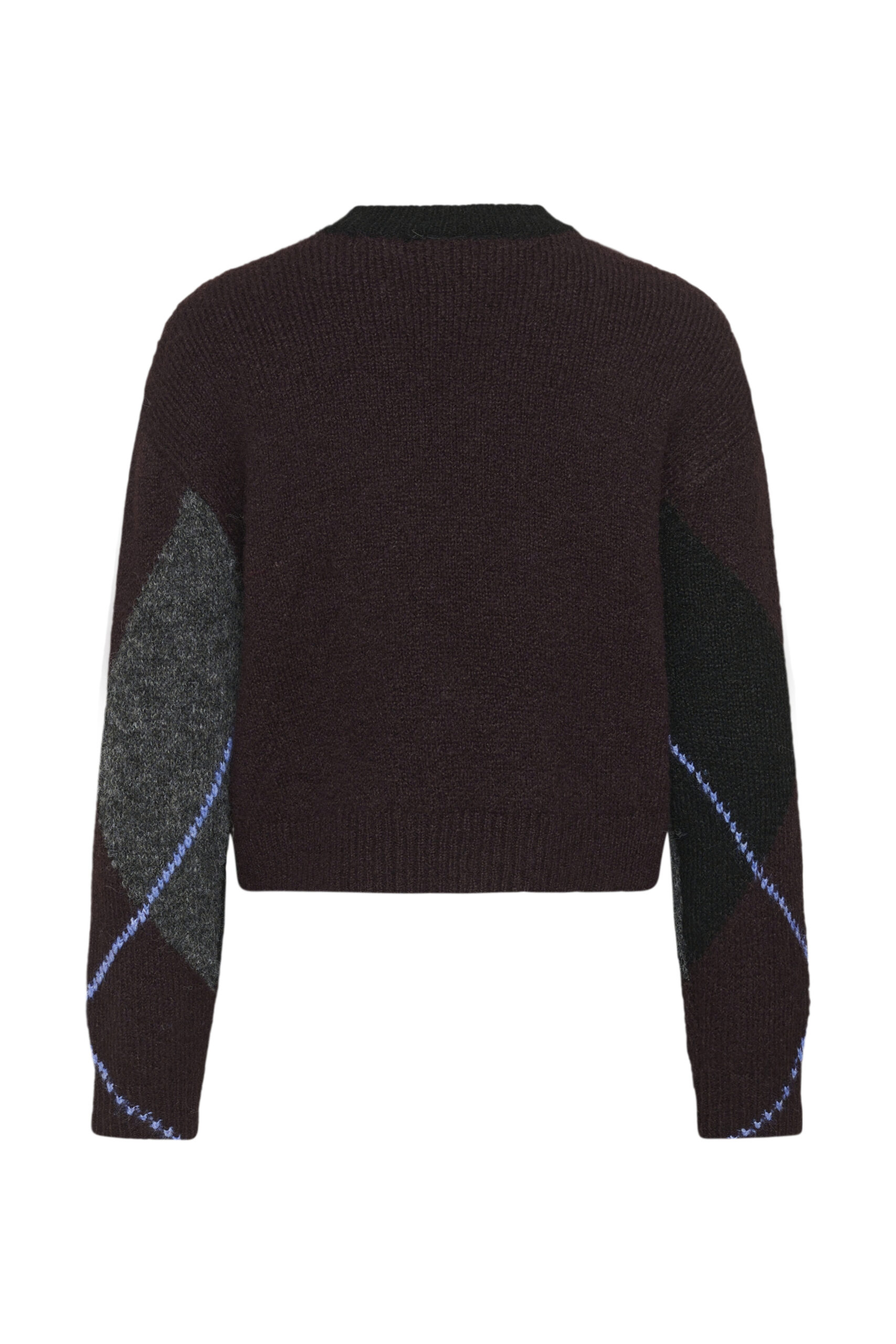 Grith Stickad Tröja - Dark Grey Melange/ Fudge - Bild 8