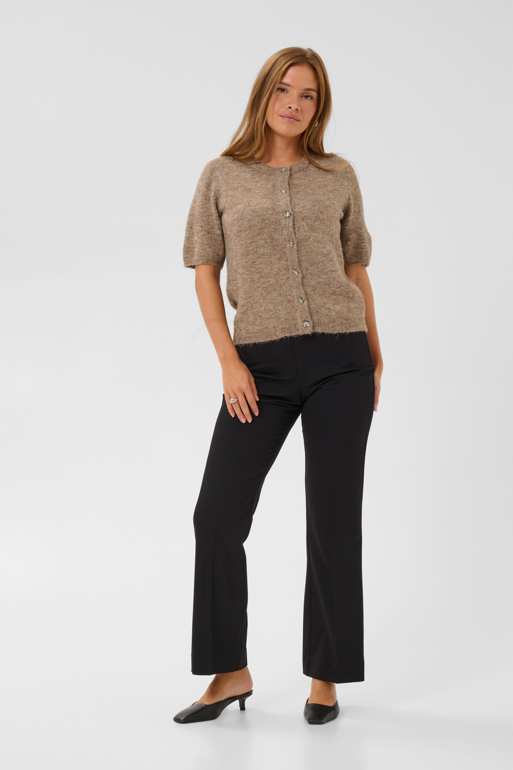 Martine SS Cardigan - Desert Taupe Melange - Bild 9