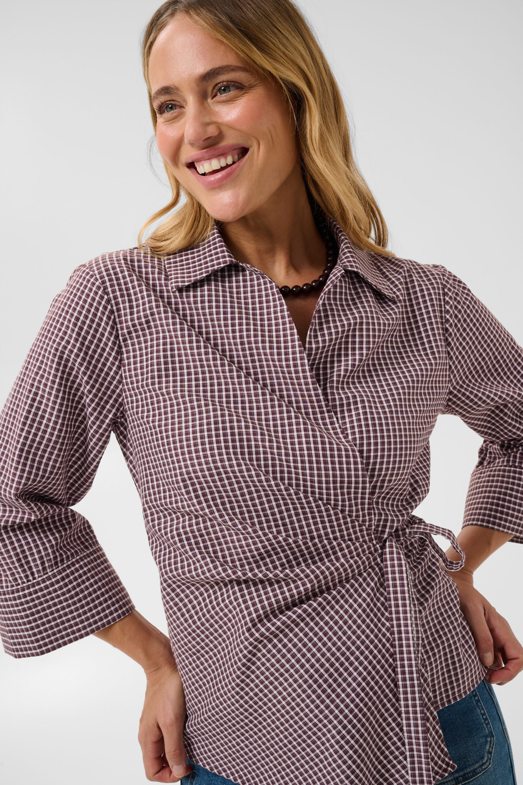 Dinah Omlottblus - Zinfandel/White Check