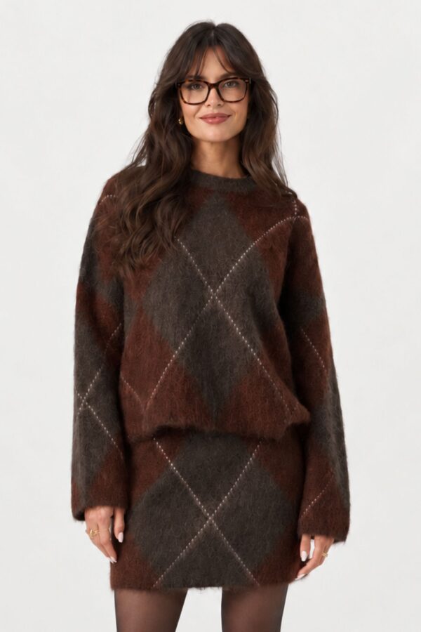 Argy Mohair Tröja – Coffee Bean Incence/Sepia/Oatmeal