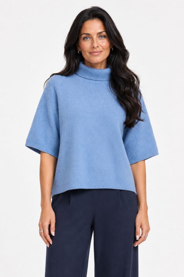 Emila 2/4 Stickad Polotröja – Windward Blue