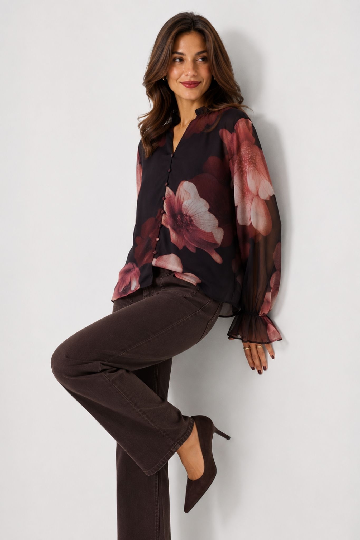 Flow Blus - Coffee Bean Flow Print - Bild 5