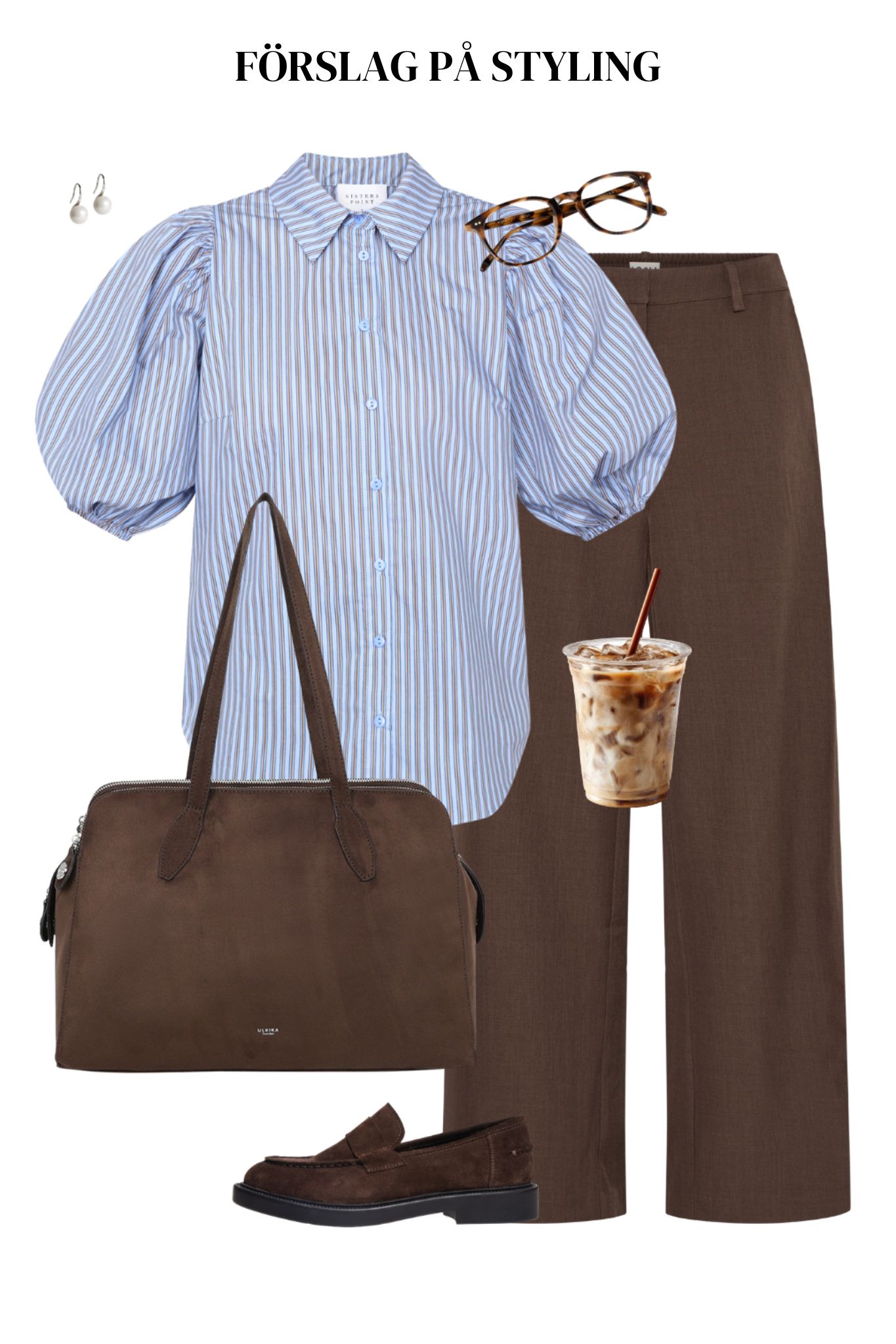 Ella SS Skjortblus - Blue Stripes - Bild 3