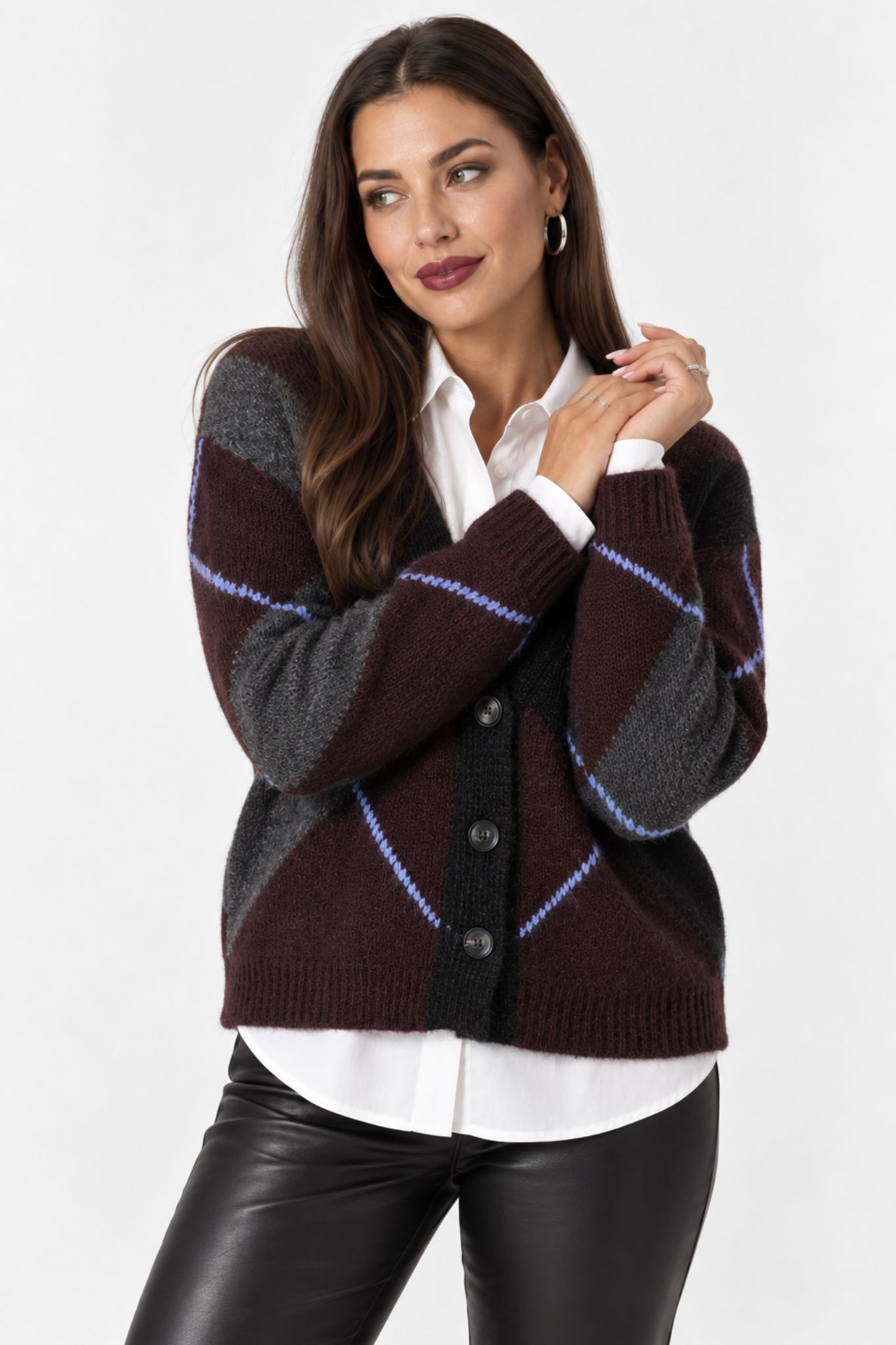 Grith Cardigan - Dark Grey Melange/ Fudge - Bild 6