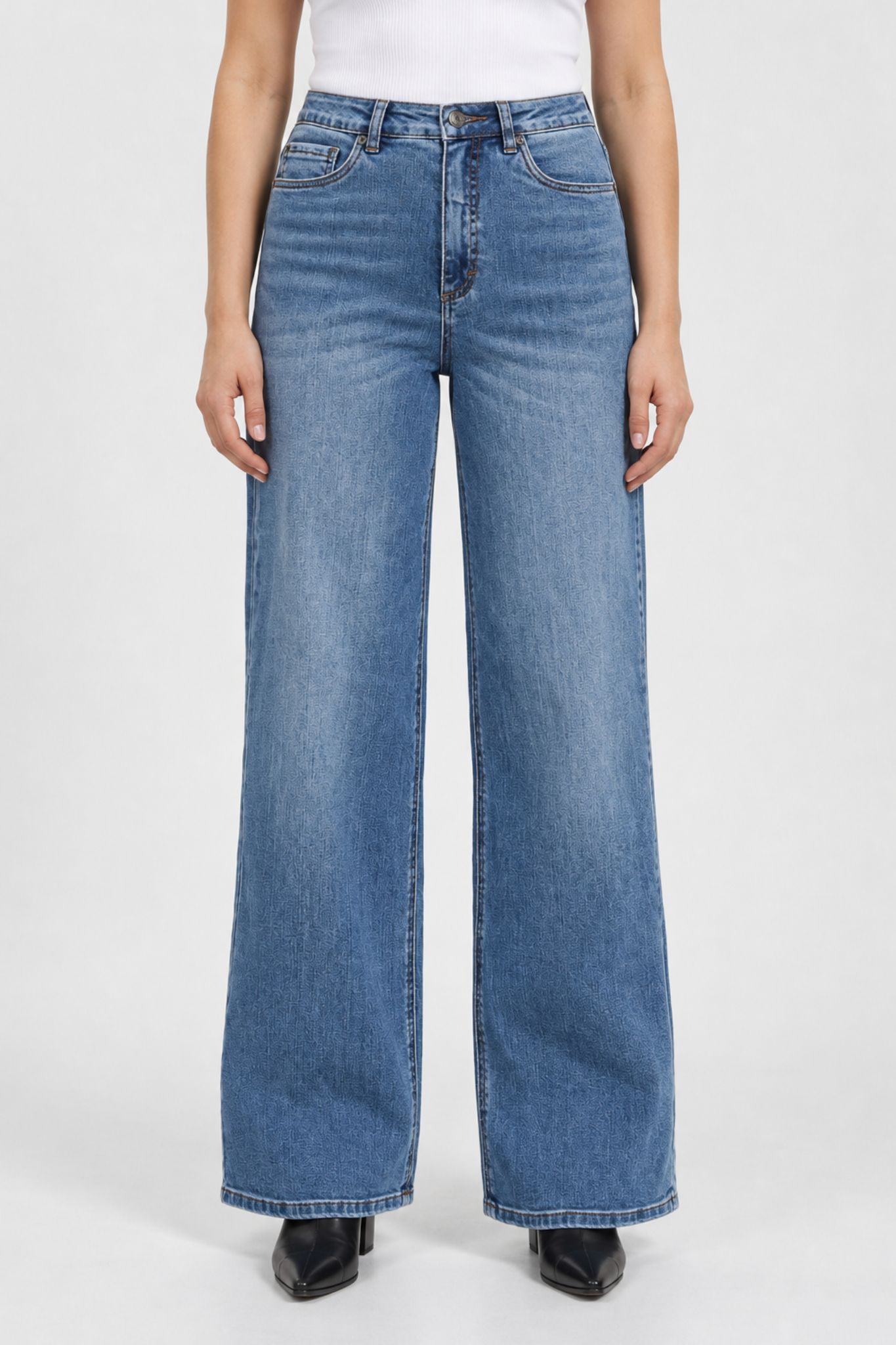 Meadow HW Wide Jeans - Medium Blue Denim