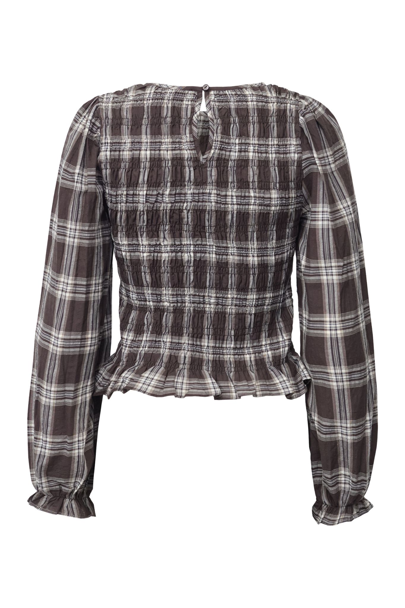 Nix LS Smock Blus - Brown Check - Bild 5