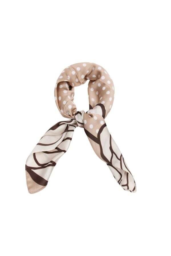 Scarf Blommönster – Beige/Brun