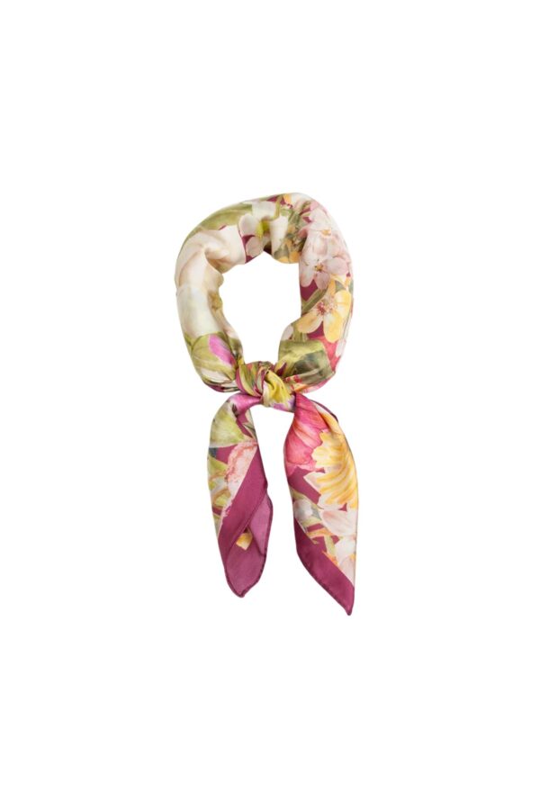 Scarf Blommönster – Vinröd