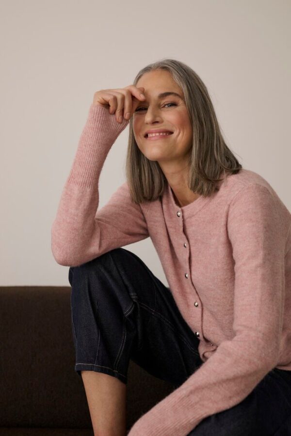 Niel Cardigan – Pale Mauve Melange
