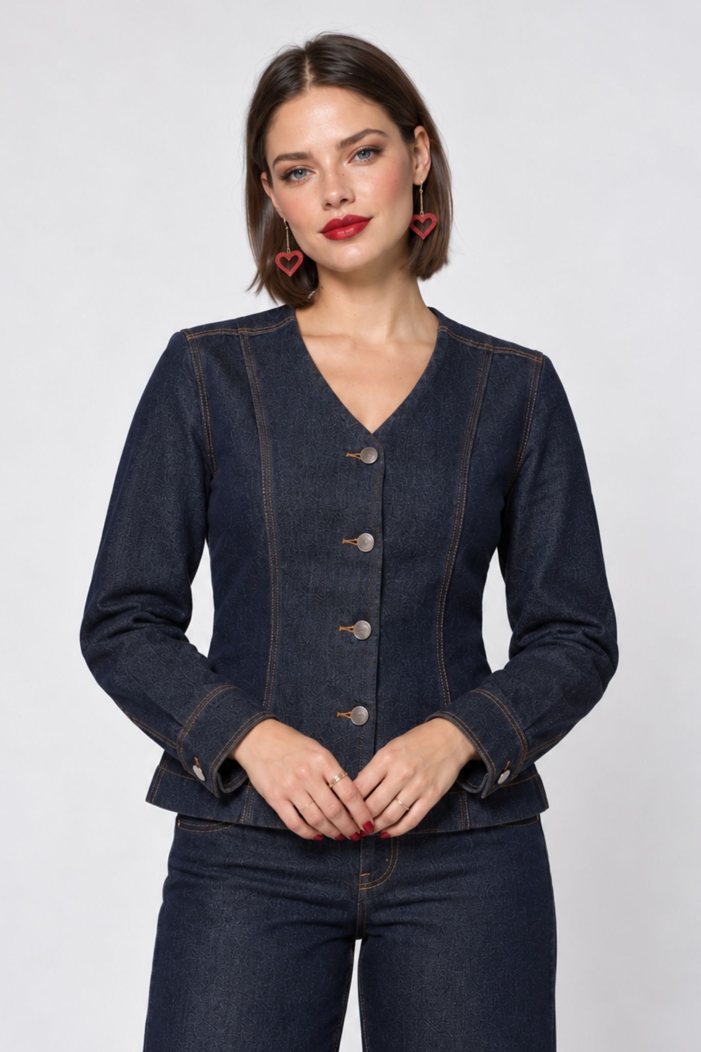 Hally Jeansblus - Dark Blue Unwashed Denim