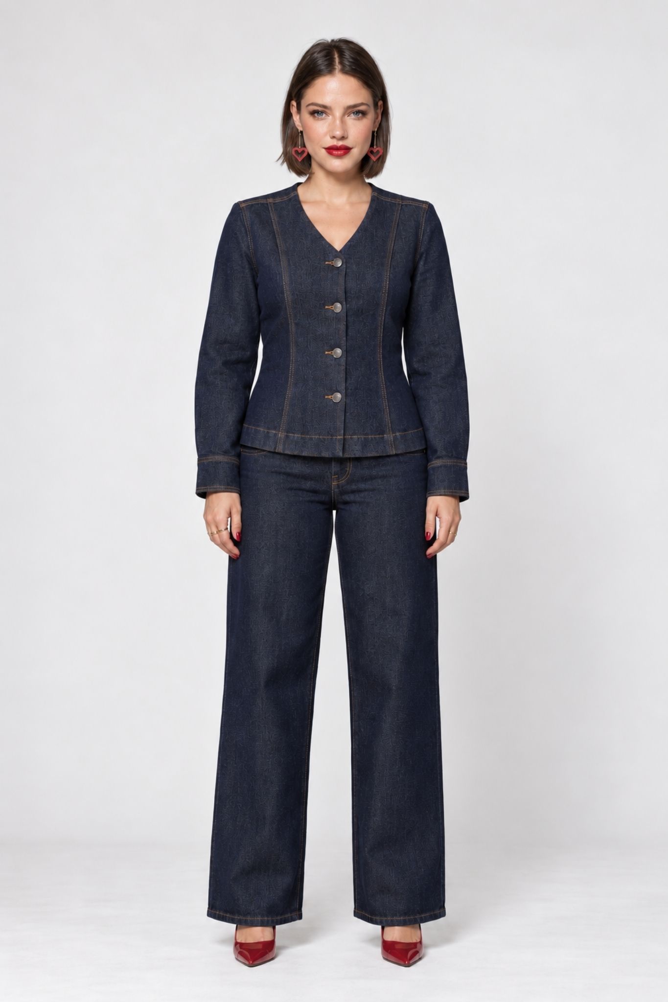 Hally Jeansblus - Dark Blue Unwashed Denim - Bild 2