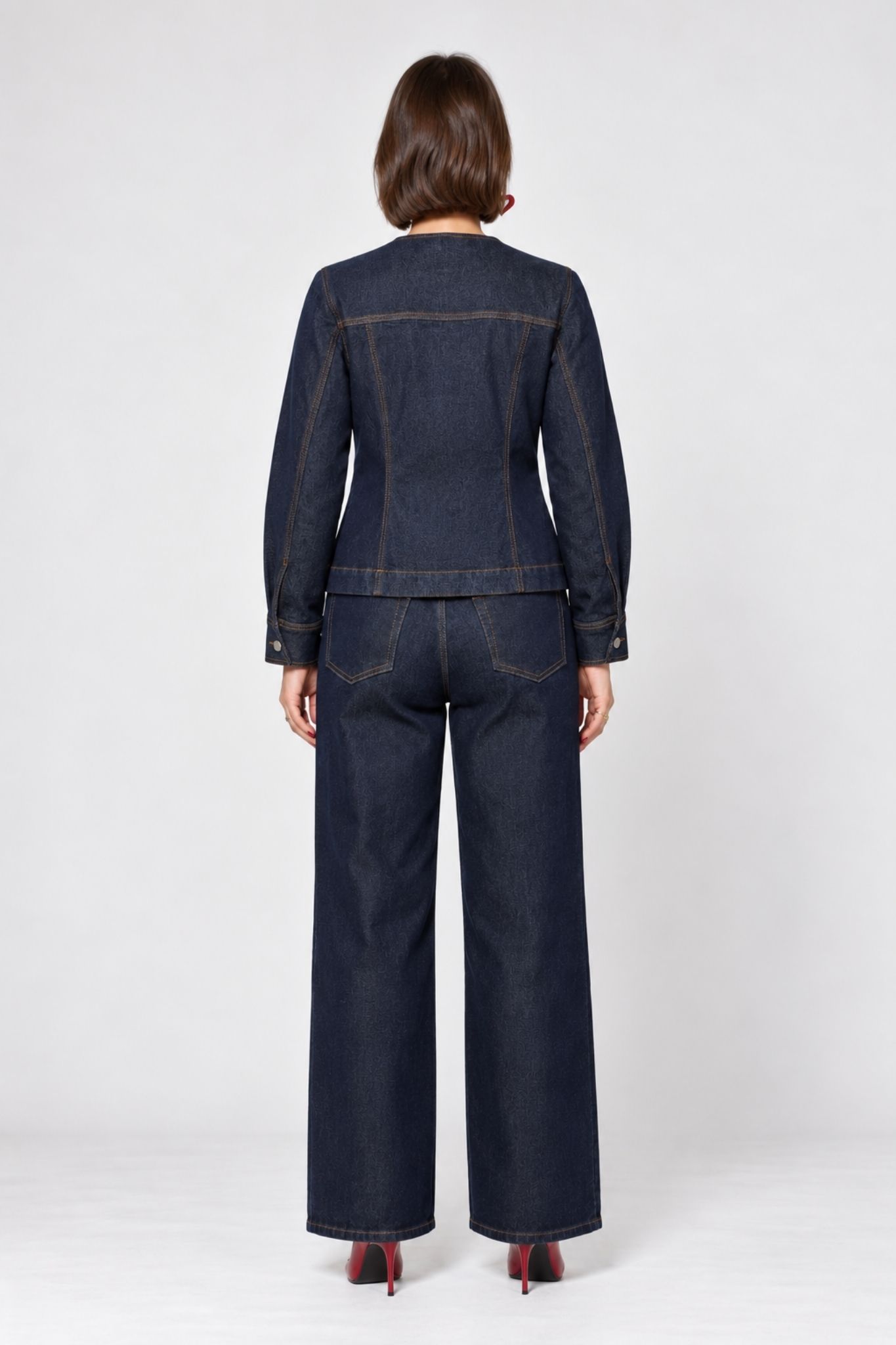 Hally Jeansblus - Dark Blue Unwashed Denim - Bild 3
