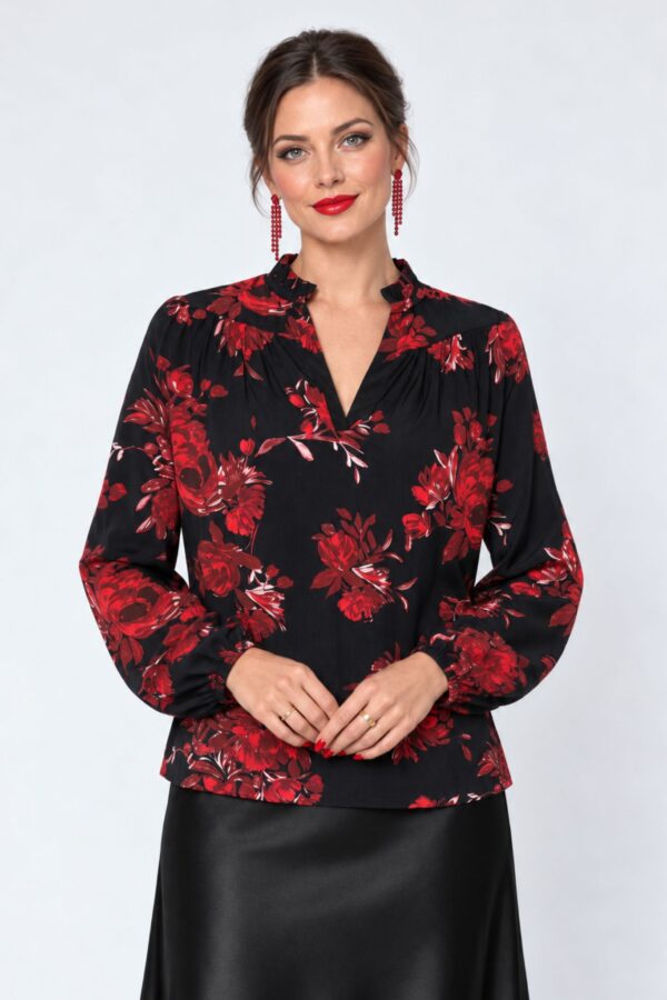 Hope Blus – Black/Red Flower