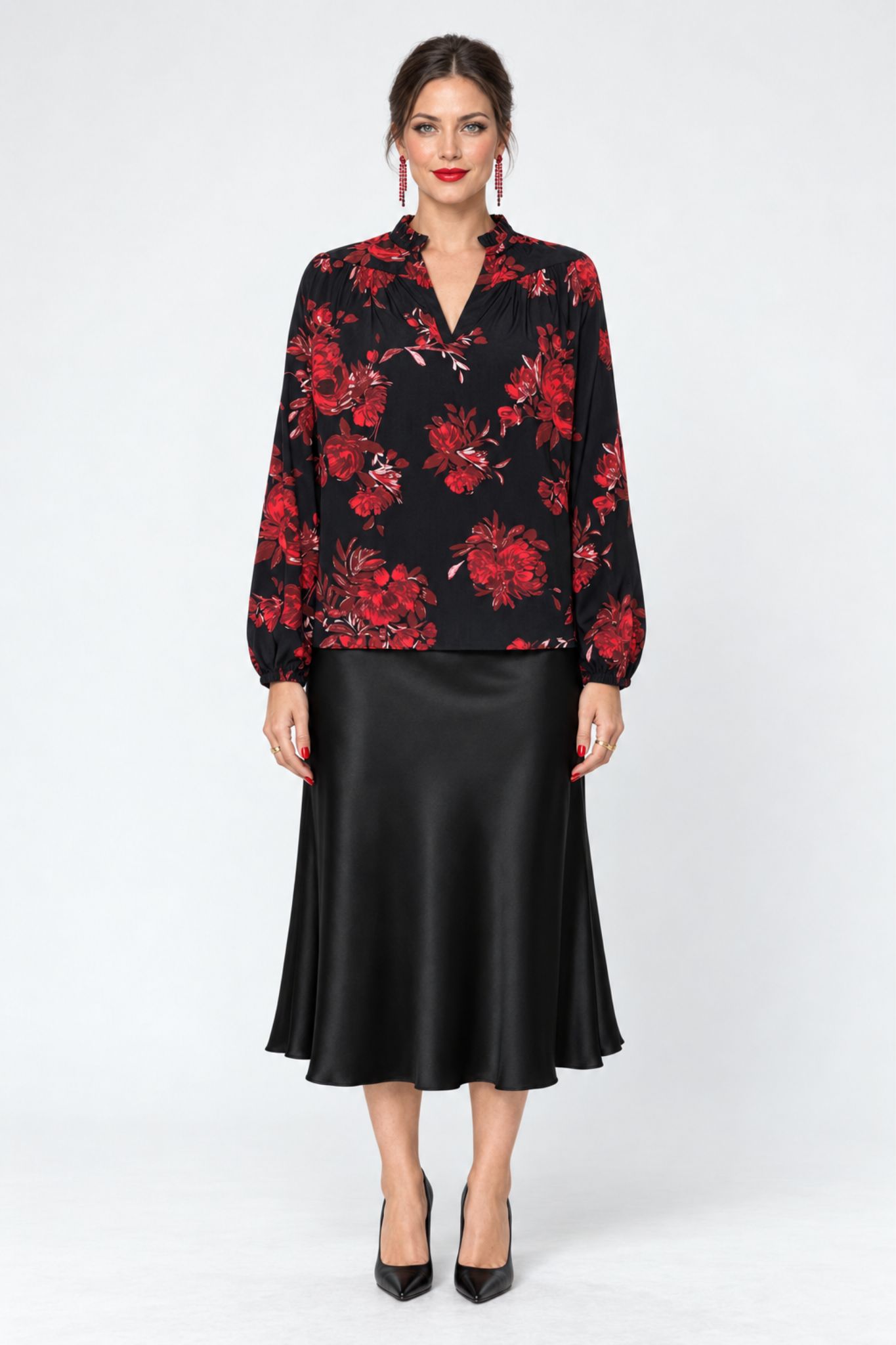 Hope Blus - Black/Red Flower - Bild 3
