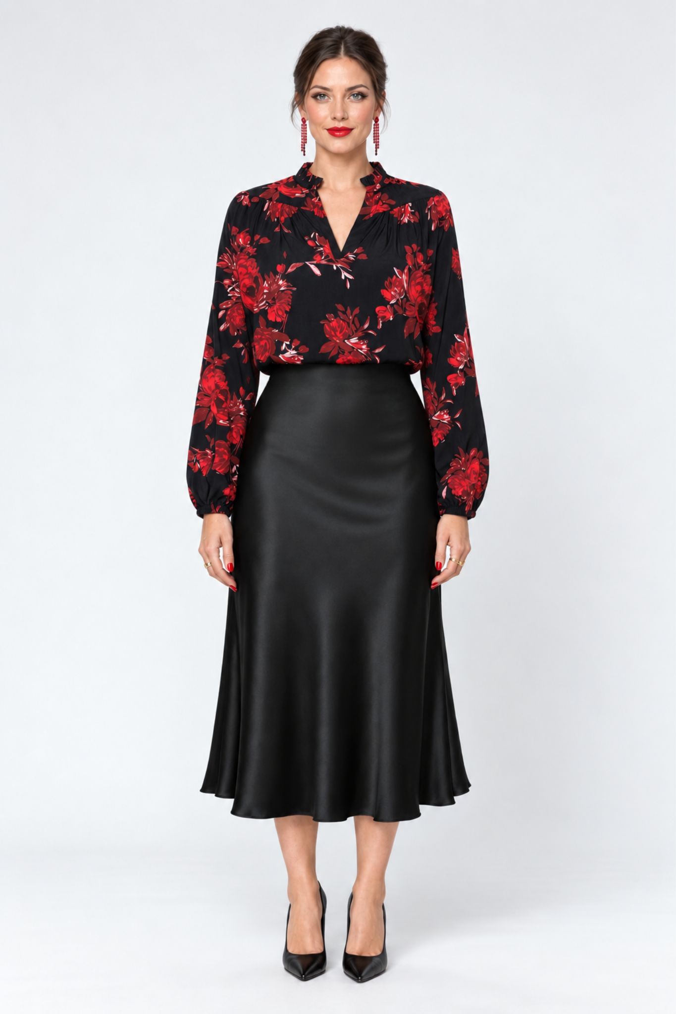 Hope Blus - Black/Red Flower - Bild 2