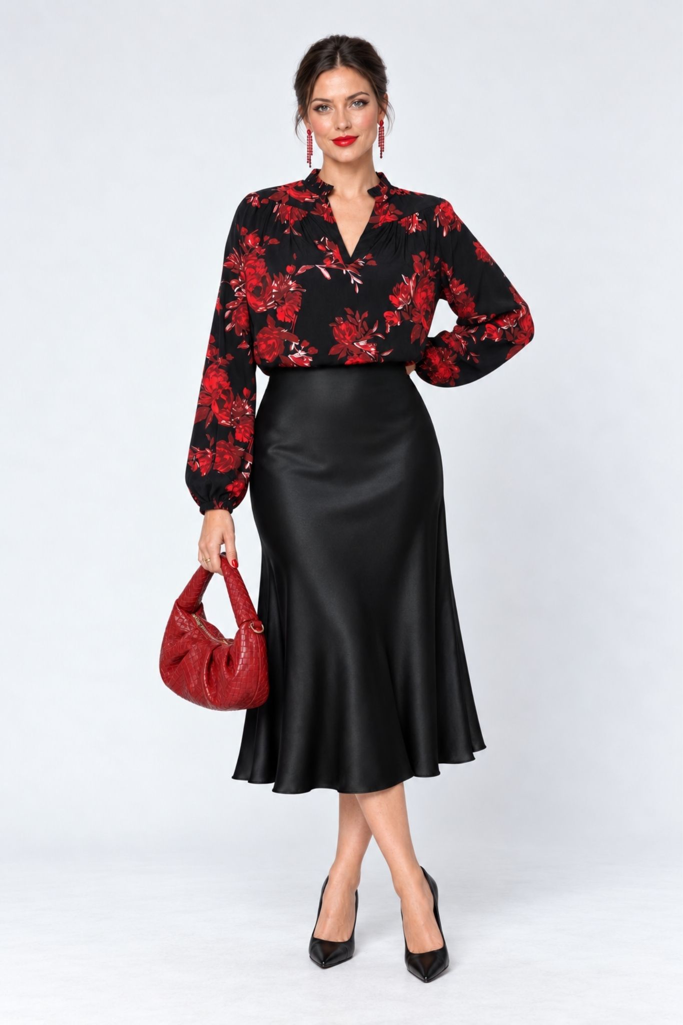 Hope Blus - Black/Red Flower - Bild 6